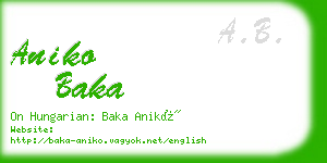 aniko baka business card